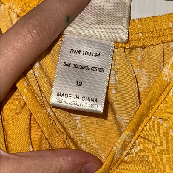 Jenna and Jessie Yellow Off-Shoulder Dress with Floral Pattern - Picture 3 of 4